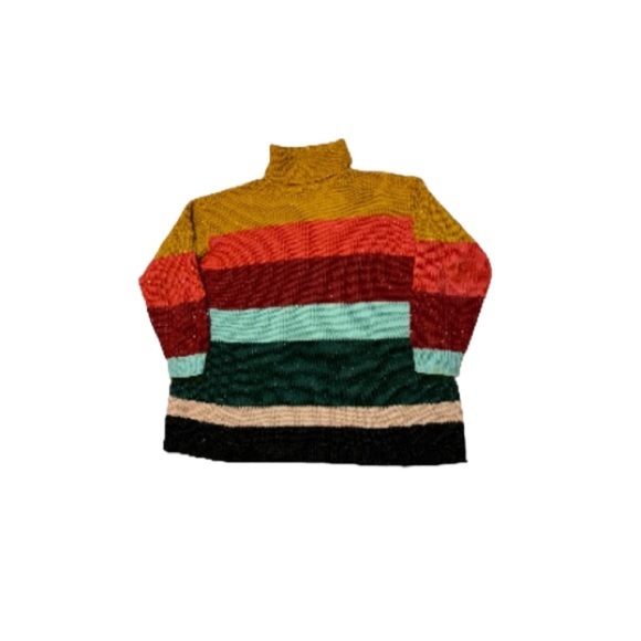 Anthropologie x FARM Rio de Janeiro Sparkly Striped Sweater - Women’s Size XL - Picture 1 of 12